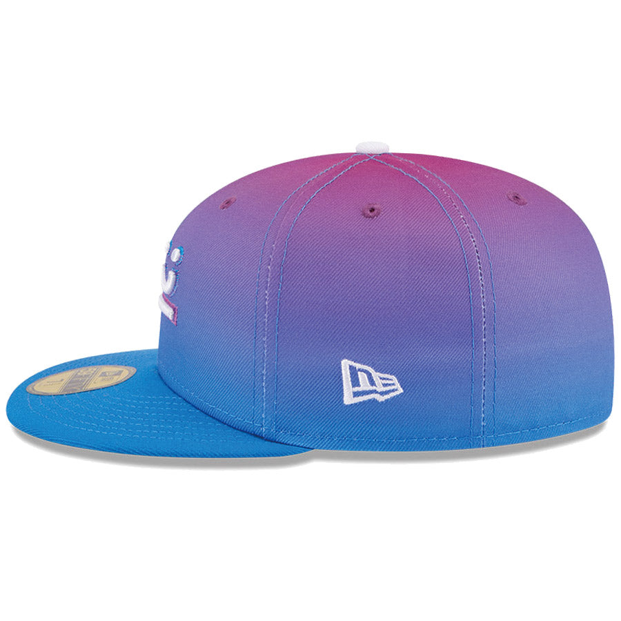 ニューエラ キャップ 帽子 NEW ERA CAP 59FIFTY オンフィールド MLB City Connect シティー コネクト カンザスシティ ロイヤルズ パープル/スカイブルー 14942556 左サイド
