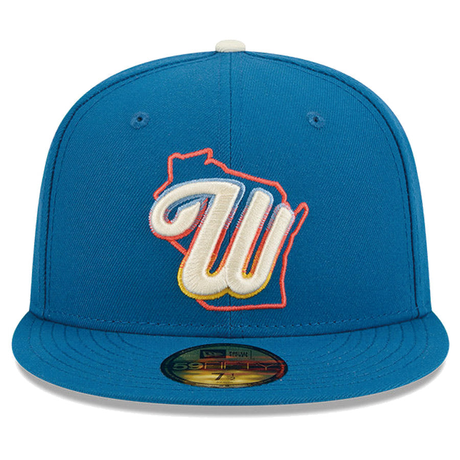 ニューエラ キャップ 帽子 NEW ERA CAP 59FIFTY オンフィールド MLB City Connect シティー コネクト ミルウォーキー ブリュワーズ ブルー 14942555 正面