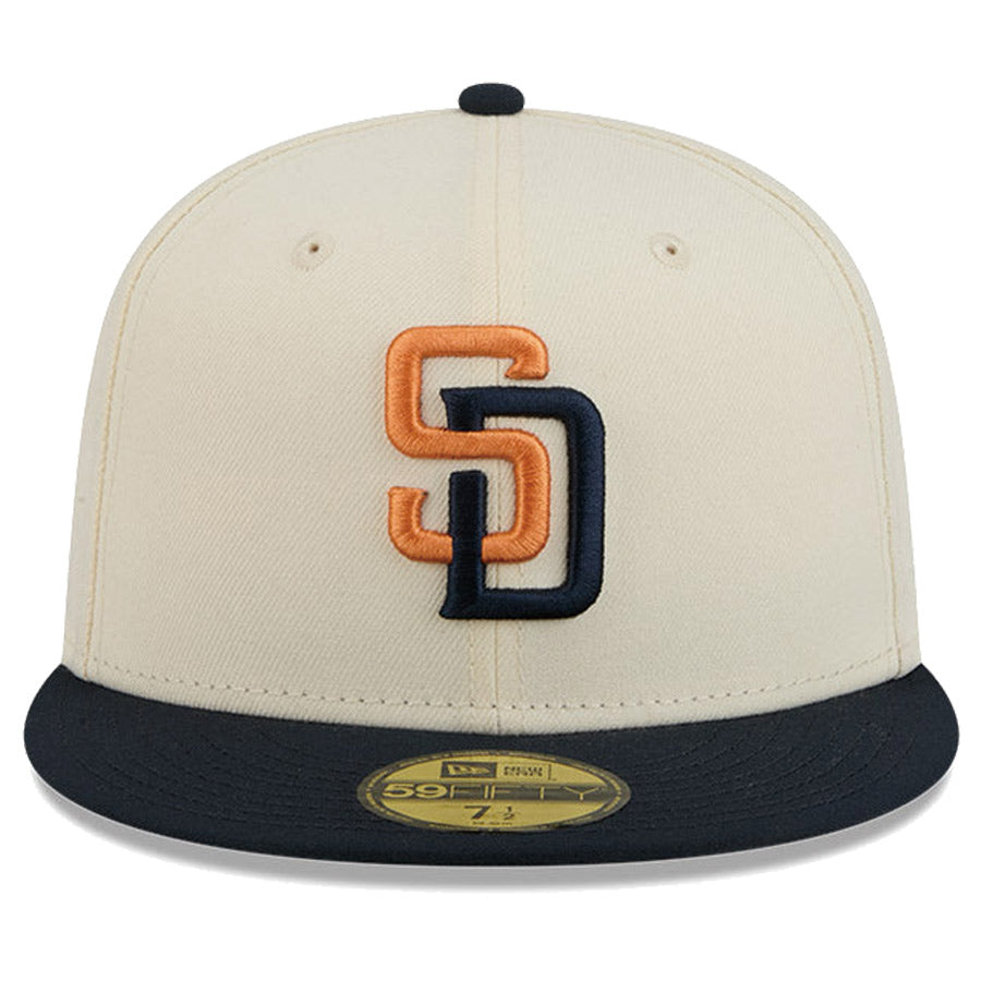 ニューエラ キャップ NEW ERA CAP 59FIFTY オンフィールド MLB City Connect シティー コネクト サンディエゴ パドレス クロームホワイト ブラックバイザー 14942553 正面
