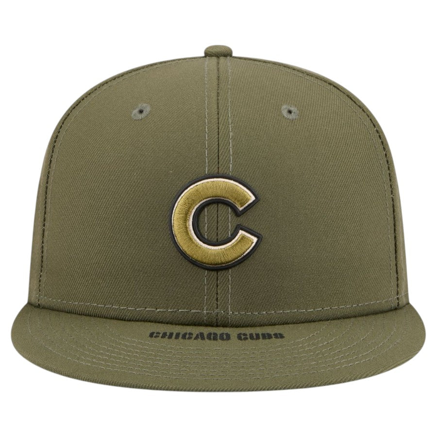ニューエラ キャップ 帽子 NEW ERA CAP 59FIFTY オンフィールド MLB 2026 Armed Forces Day アームド フォーシズ デー シカゴ カブス ニューオリーブ 14939294 正面