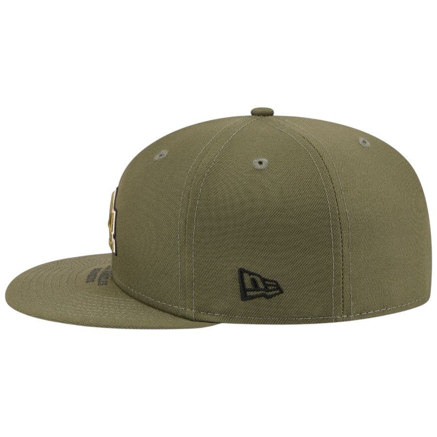 ニューエラ キャップ 帽子 NEW ERA CAP 59FIFTY オンフィールド MLB 2026 Armed Forces Day アームド フォーシズ デー ロサンゼルス ドジャース ニューオリーブ 14939291 左サイド