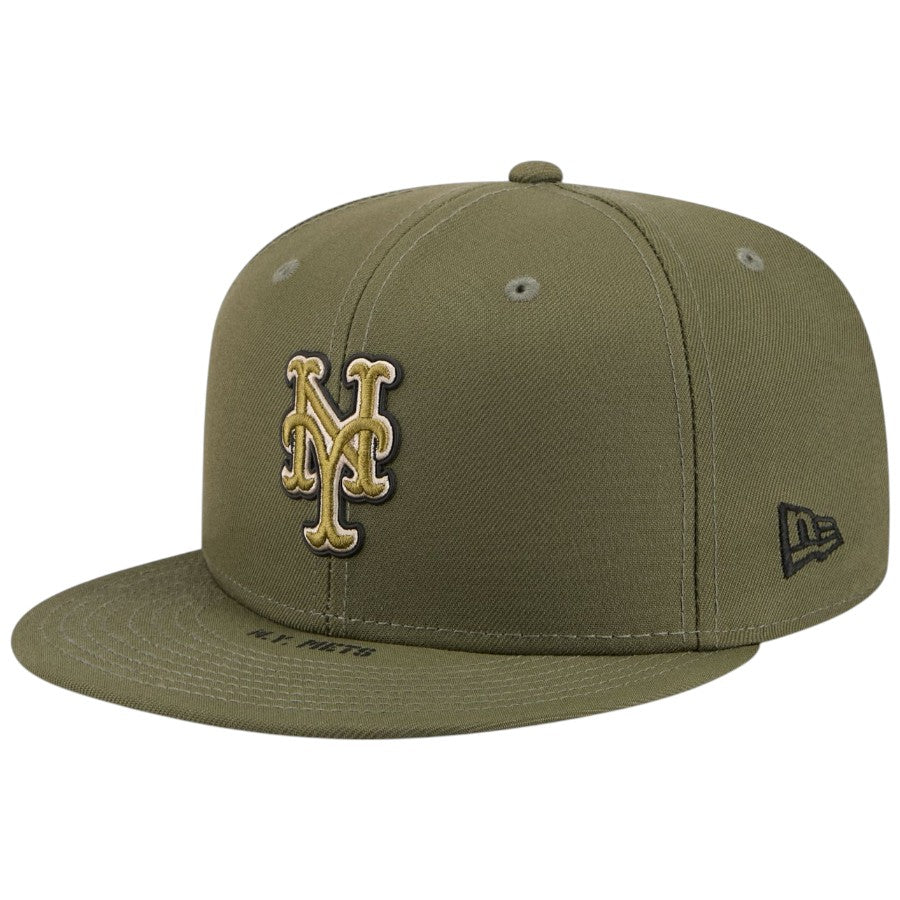 ニューエラ キャップ 帽子 NEW ERA CAP 59FIFTY オンフィールド MLB 2026 Armed Forces Day アームド フォーシズ デー ニューヨーク メッツ ニューオリーブ 14939290 右斜め前