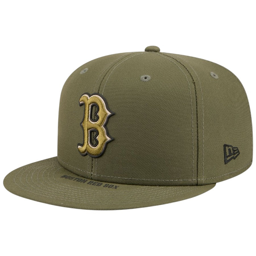 ニューエラ キャップ 帽子 NEW ERA CAP 59FIFTY オンフィールド MLB 2026 Armed Forces Day アームド フォーシズ デー ボストン レッドソックス ニューオリーブ 14939295 右斜め前