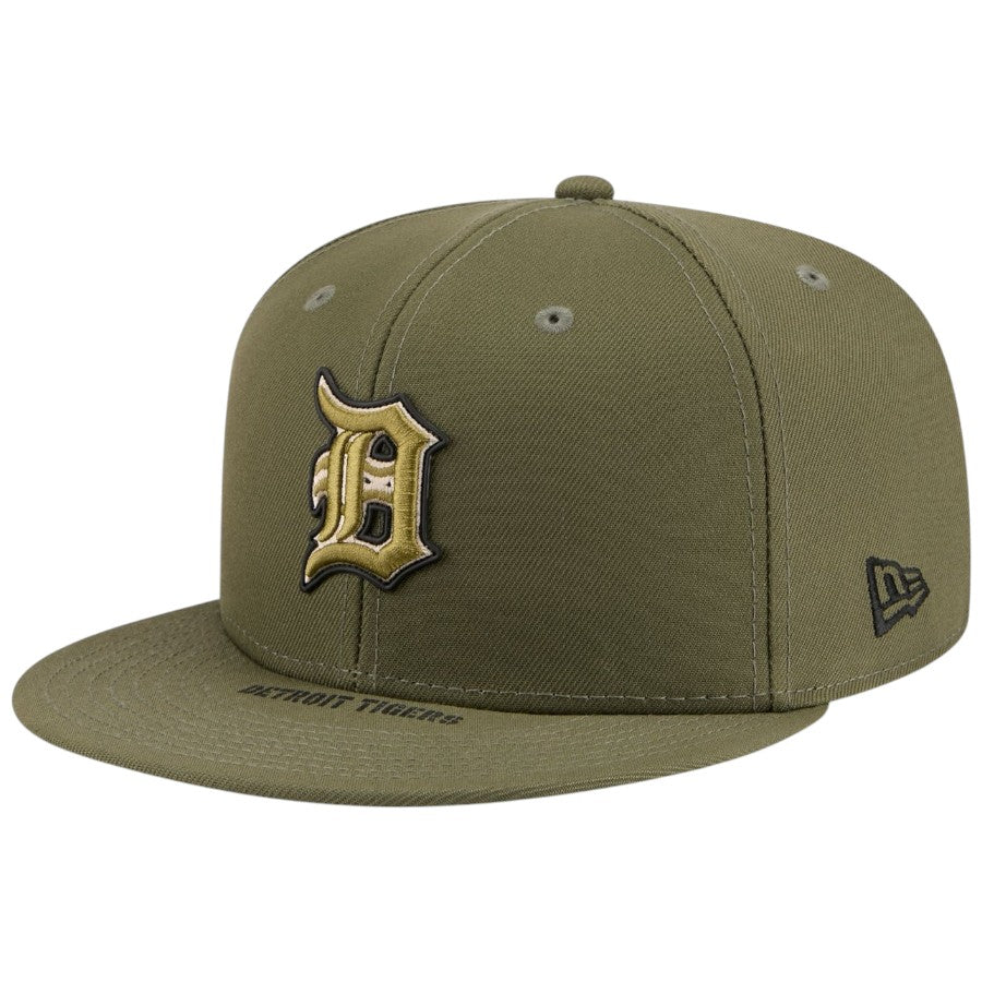 ニューエラ キャップ 帽子 NEW ERA CAP 59FIFTY オンフィールド MLB 2026 Armed Forces Day アームド フォーシズ デー デトロイト タイガース ニューオリーブ 14939292 右斜め前