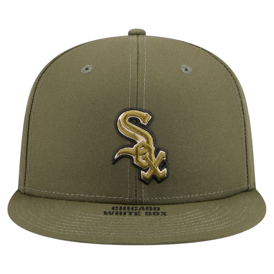 ニューエラ キャップ 帽子 NEW ERA CAP 59FIFTY オンフィールド MLB 2026 Armed Forces Day アームド フォーシズ デー シカゴ ホワイトソックス ニューオリーブ 14939293 正面