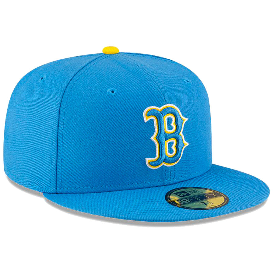 ニューエラ キャップ NEW ERA CAP MLB 59FIFTY MLBオンフィールド ボストン レッドソックス オルタネイト2 スカイブルー 14734052 左斜め前