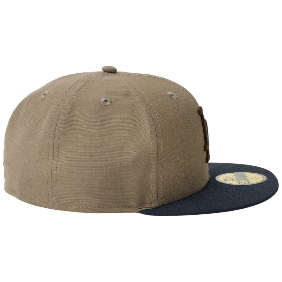 ニューエラ キャップ 帽子 NEW ERA CAP 59FIFTY ロサンゼルス ドジャース Grosgrain グログラン生地 オリーブ/ネイビー 14745171 右サイド