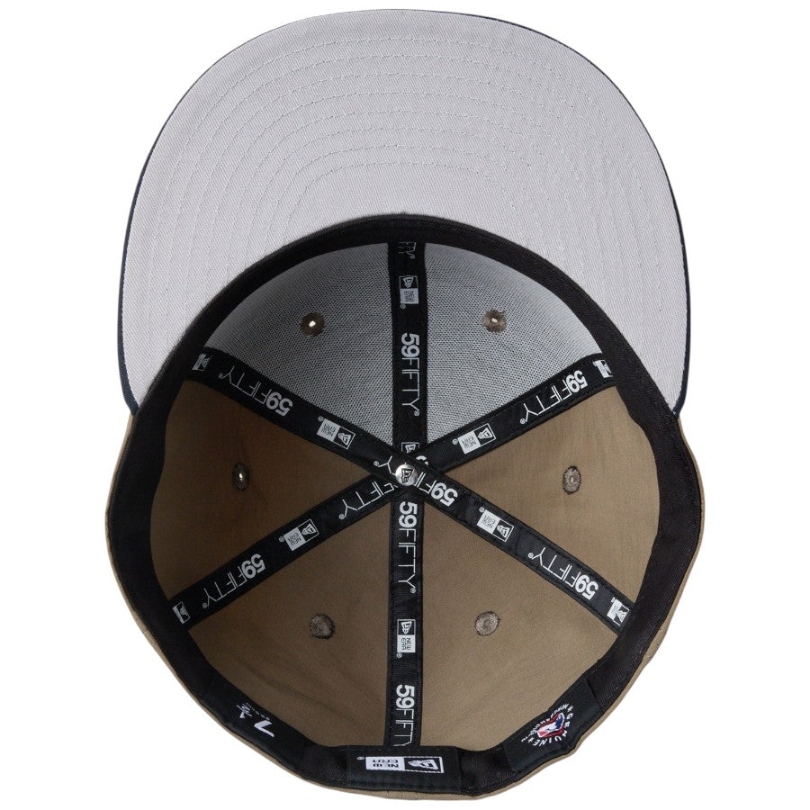 ニューエラ キャップ 帽子 NEW ERA CAP 59FIFTY ロサンゼルス ドジャース Grosgrain グログラン生地 オリーブ/ネイビー 14745171 グレーアンダーバイザー