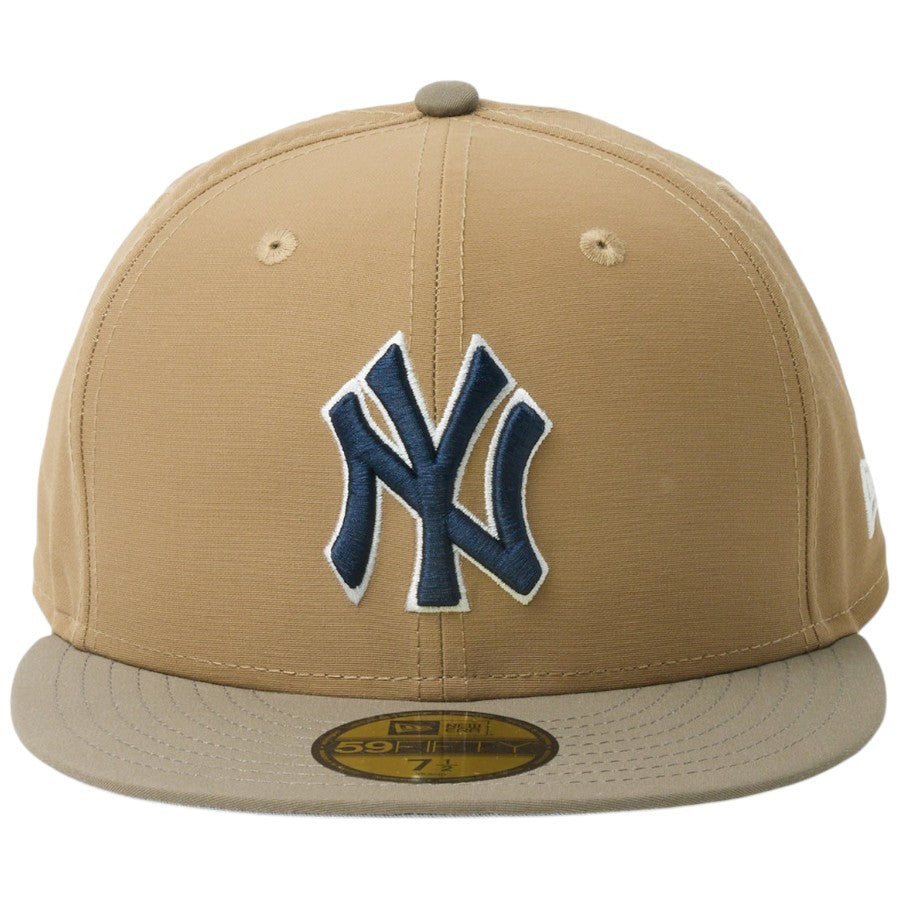 ニューエラ キャップ 帽子 NEW ERA CAP 59FIFTY ニューヨーク ヤンキース Grosgrain グログラン生地 カーキ/オリーブ 14745153 正面