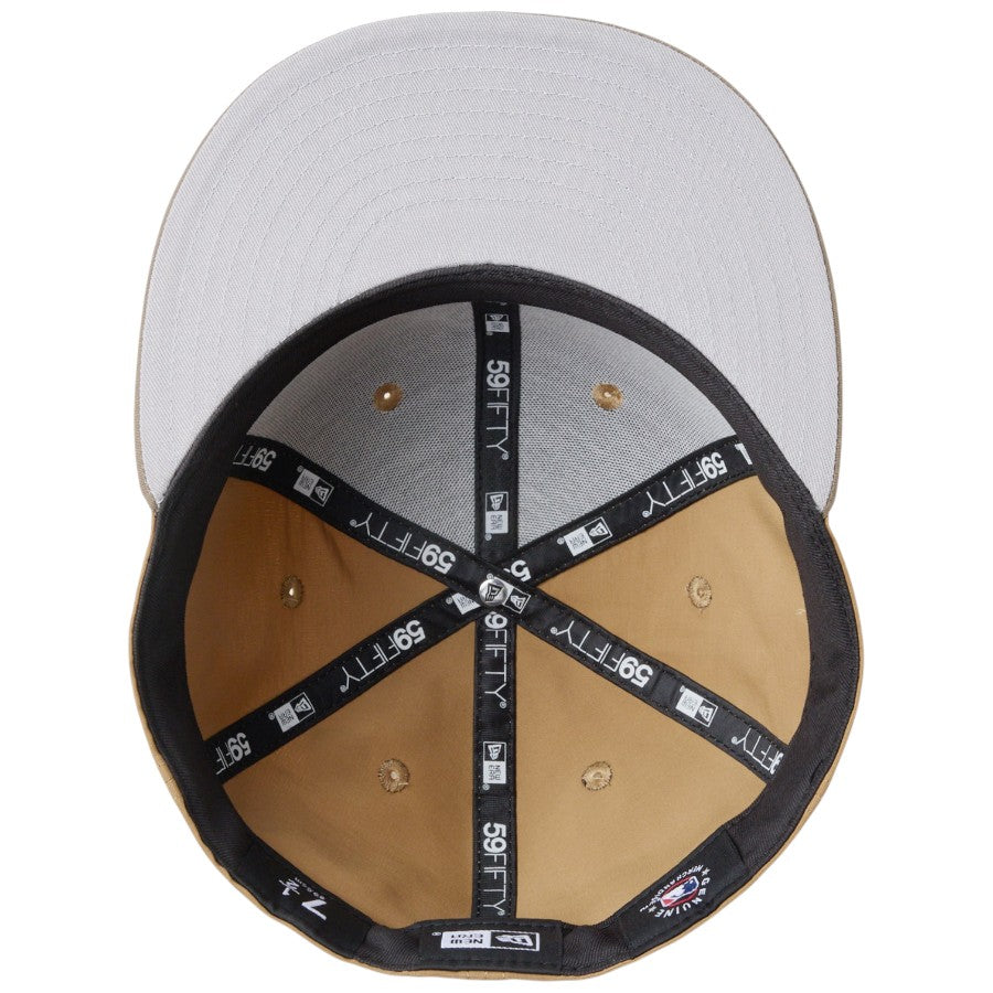 ニューエラ キャップ 帽子 NEW ERA CAP 59FIFTY ニューヨーク ヤンキース Grosgrain グログラン生地 カーキ/オリーブ 14745153 グレーアンダーバイザー