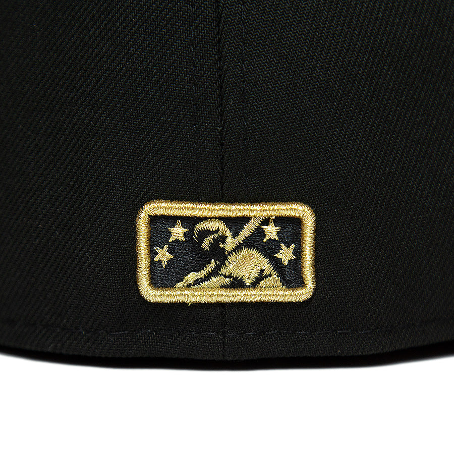 ニューエラ キャップ 帽子 NEW ERA CAP CUSTUM カスタム KINGS 別注 59FIFTY バーミンガム バロンズ Birmingham Barons ブラック × ゴールド マイナーリーグ