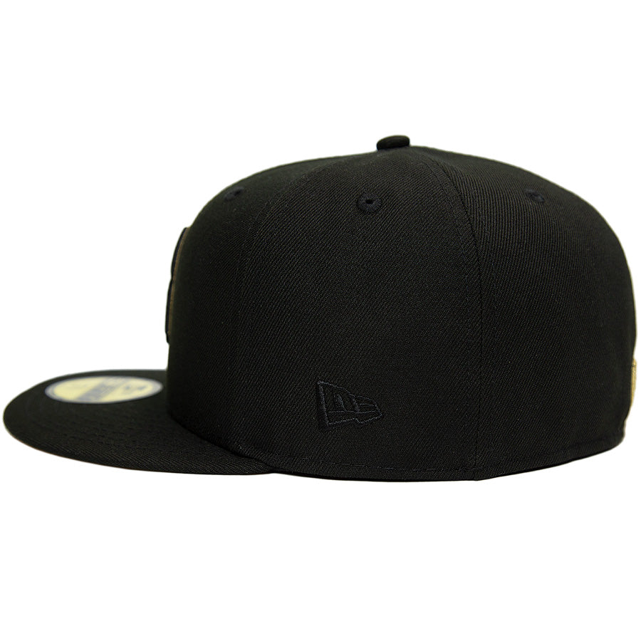 ニューエラ キャップ 帽子 NEW ERA CAP CUSTUM カスタム KINGS 別注 59FIFTY バーミンガム バロンズ Birmingham Barons ブラック × ゴールド マイナーリーグ 左サイド