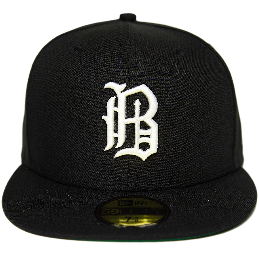 ニューエラ キャップ 帽子 NEW ERA CAP CUSTUM カスタム KINGS 別注 59FIFTY バーミンガム バロンズ Birmingham Barons ブラック グローインザダーク 蓄光 正面