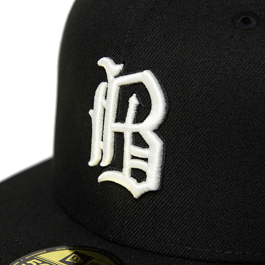ニューエラ キャップ 帽子 NEW ERA CAP CUSTUM カスタム KINGS 別注 59FIFTY バーミンガム バロンズ Birmingham Barons ブラック グローインザダーク 蓄光 フロントロゴ