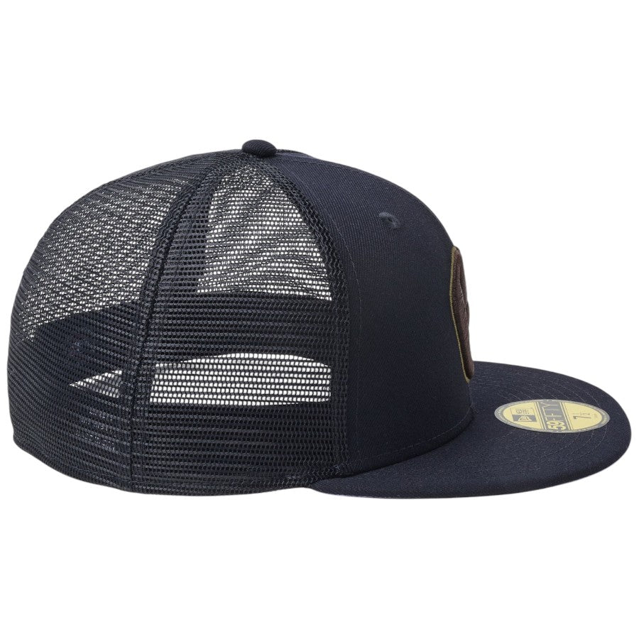 ニューエラ キャップ 帽子 NEW ERA CAP 59FIFTY トラッカー メッシュ ミルウォーキー ブリュワーズ Hydrangea ハイドレンジア ネイビー 14745131 右サイド