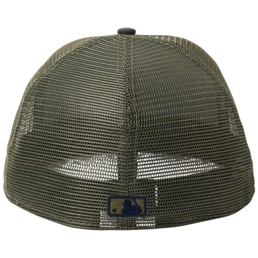 ニューエラ キャップ 帽子 NEW ERA CAP 59FIFTY トラッカー メッシュ ニューヨーク ヤンキース Hydrangea ハイドレンジア ニューオリーブ/ダークピューター 14745130 背面