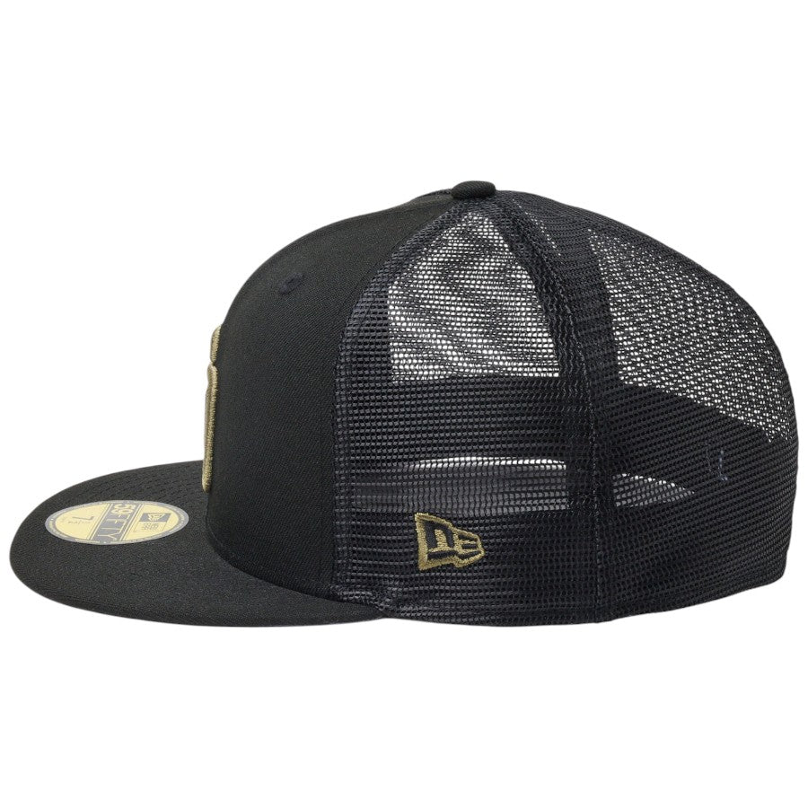ニューエラ キャップ 帽子 NEW ERA CAP 59FIFTY トラッカー メッシュ サンディエゴ パドレス Hydrangea ハイドレンジア ブラック 14745129 左サイド