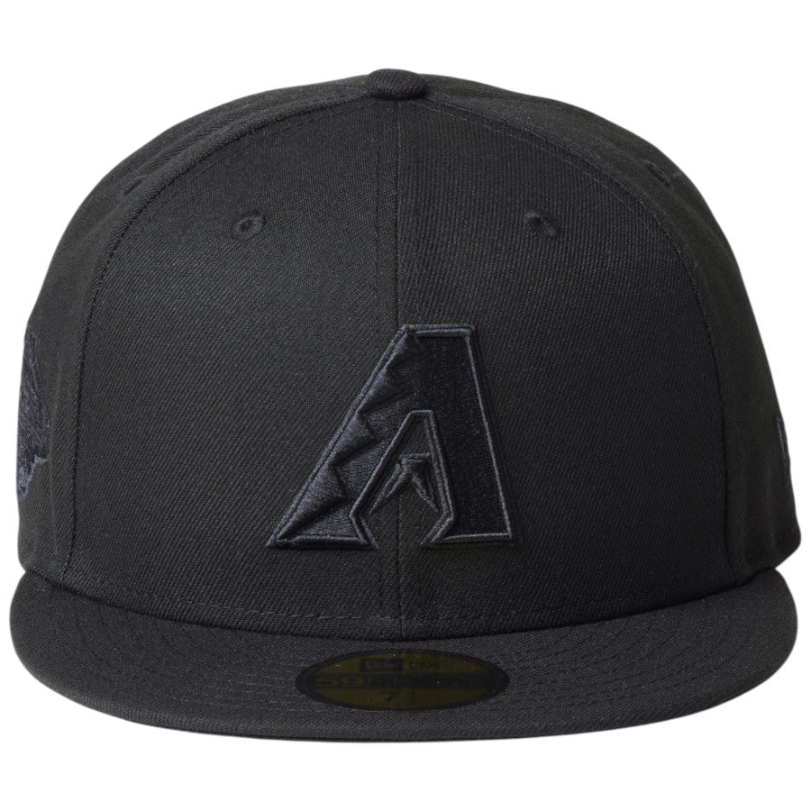 ニューエラ キャップ 帽子 NEW ERA CAP 59FIFTY アリゾナ ダイヤモンドバックス MLB Black on Black ブラック/ブラック 14745193 正面