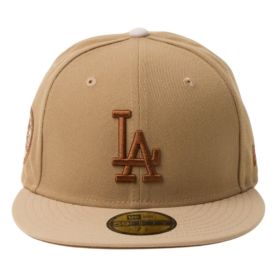 ニューエラ キャップ 帽子 NEW ERA CAP 59FIFTY MLB Camouflage Color カモフラージュ ロサンゼルス ドジャース カーキ キャメル ストーン 14745176 正面