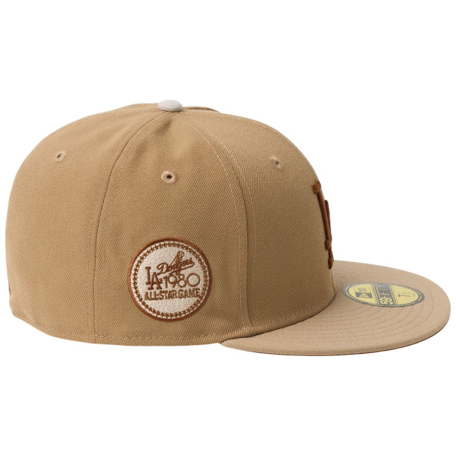 ニューエラ キャップ 帽子 NEW ERA CAP 59FIFTY MLB Camouflage Color カモフラージュ ロサンゼルス ドジャース カーキ キャメル ストーン 14745176 右サイド