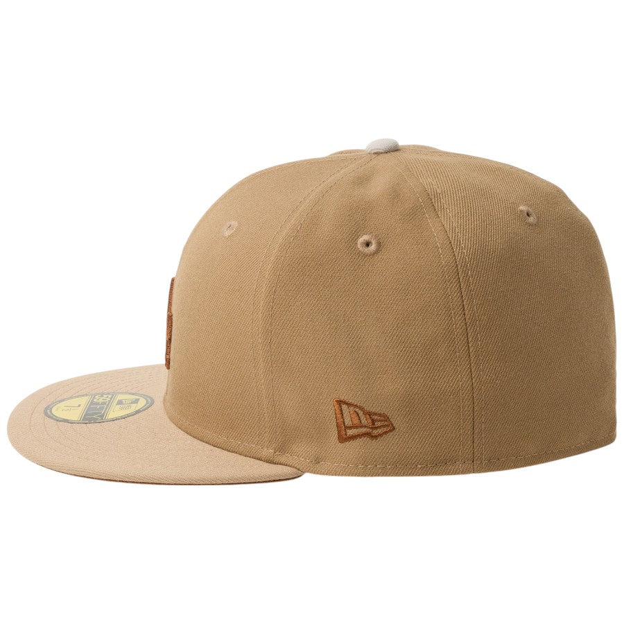 ニューエラ キャップ 帽子 NEW ERA CAP 59FIFTY MLB Camouflage Color カモフラージュ ロサンゼルス ドジャース カーキ キャメル ストーン 14745176 左サイド