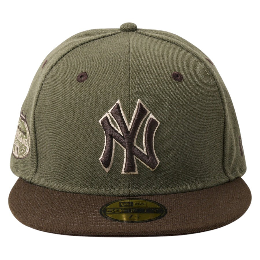 ニューエラ キャップ 帽子 NEW ERA CAP 59FIFTY MLB Camouflage Color カモフラージュ ニューヨーク ヤンキース ニューオリーブ/ウォルナット 14745158 正面
