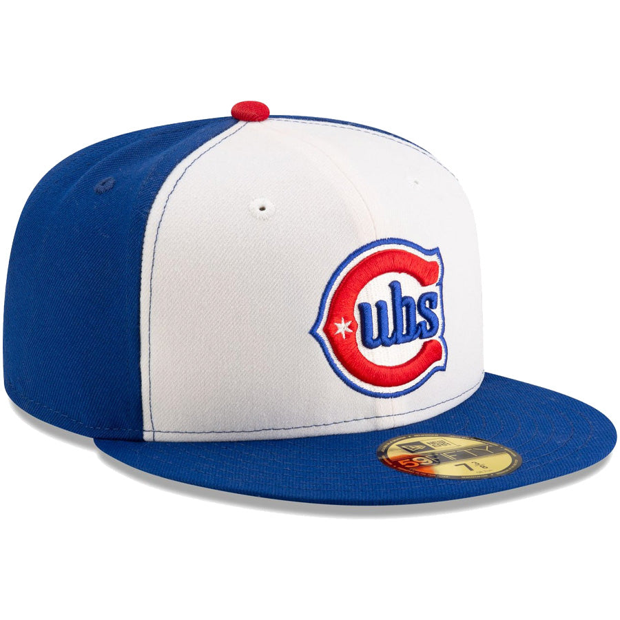 ニューエラ キャップ NEW ERA CAP MLB 59FIFTY MLBオンフィールド シカゴ カブス オルタネイト ホワイト/ブルー 14730480 左斜め前