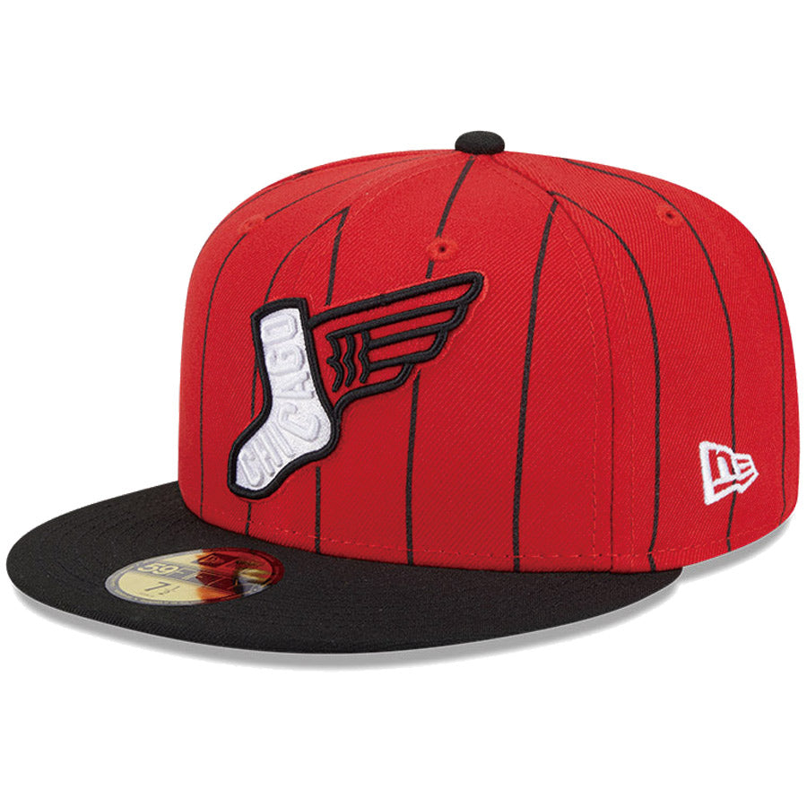 ニューエラ キャップ NEW ERA CAP 59FIFTY オンフィールド MLB City Connect シティー コネクト シカゴ ホワイトソックス レッド ブラックバイザー 14521642 右斜め前