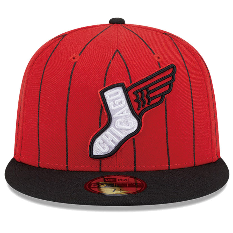 ニューエラ キャップ NEW ERA CAP 59FIFTY オンフィールド MLB City Connect シティー コネクト シカゴ ホワイトソックス レッド ブラックバイザー 14521642 正面