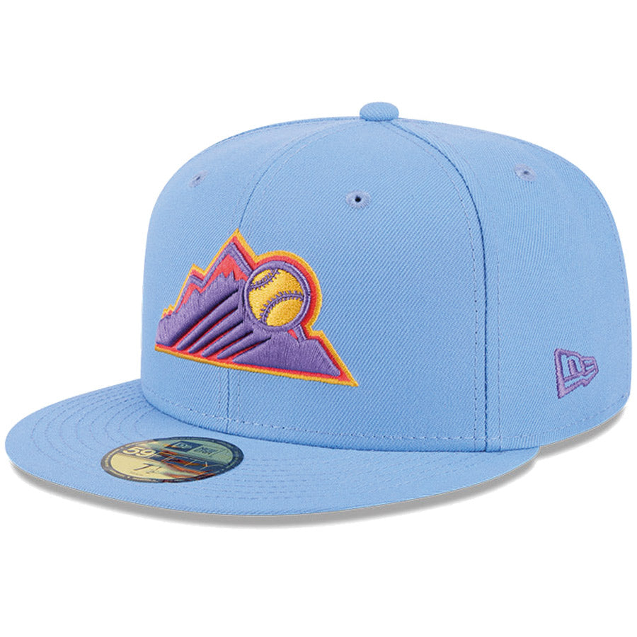 ニューエラ キャップ NEW ERA CAP 59FIFTY オンフィールド MLB City Connect シティー コネクト コロラド ロッキーズ スカイブルー 14521640 右斜め前