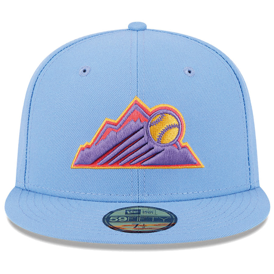 ニューエラ キャップ NEW ERA CAP 59FIFTY オンフィールド MLB City Connect シティー コネクト コロラド ロッキーズ スカイブルー 14521640 正面