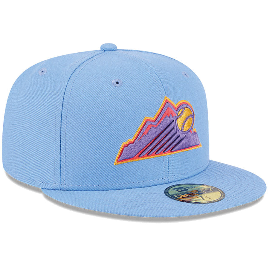 ニューエラ キャップ NEW ERA CAP 59FIFTY オンフィールド MLB City Connect シティー コネクト コロラド ロッキーズ スカイブルー 14521640 左斜め前