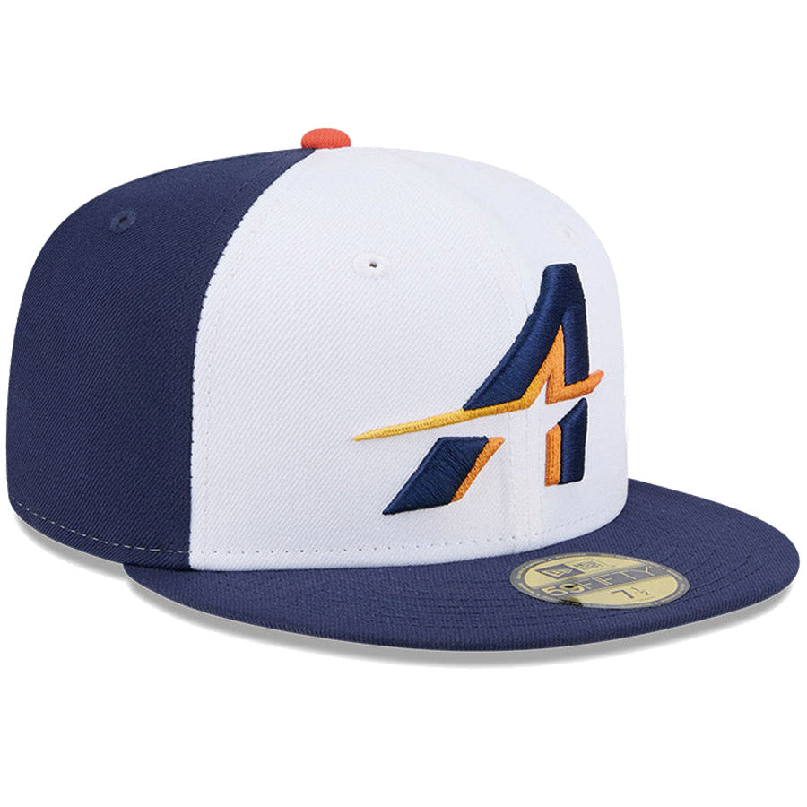 ニューエラ キャップ NEW ERA CAP 59FIFTY オンフィールド MLB City Connect シティー コネクト ヒューストン アストロズ ホワイト ネイビー 14521638 左斜め前