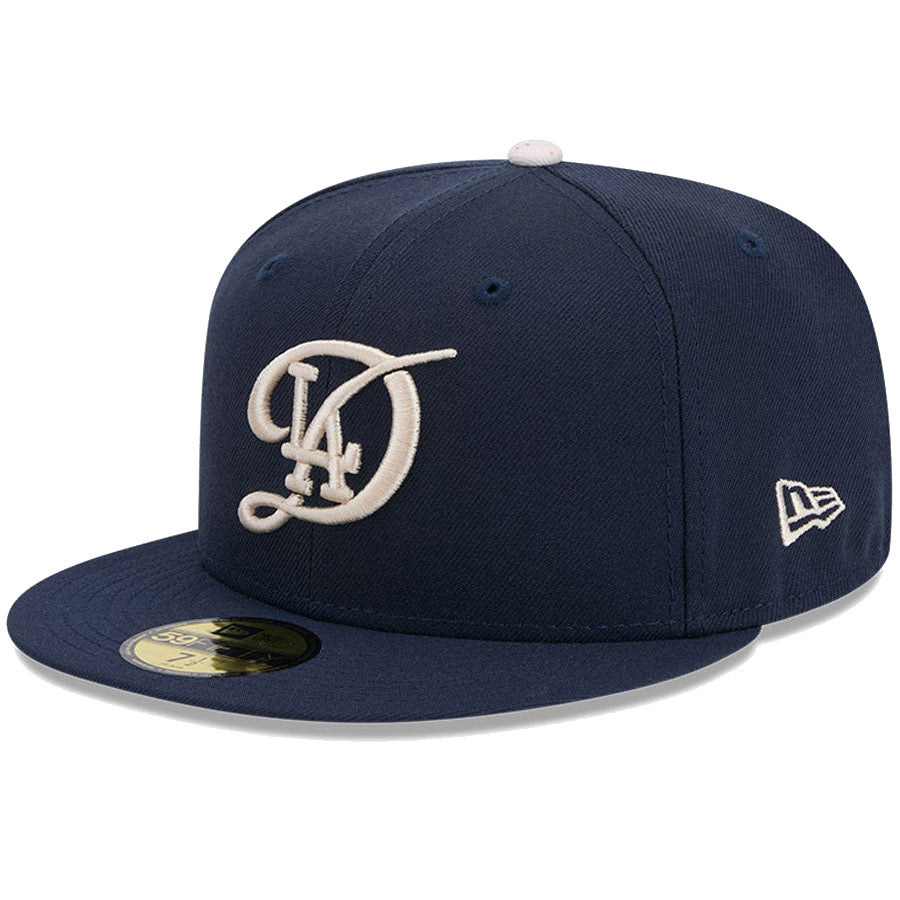 ニューエラ キャップ NEW ERA CAP 59FIFTY オンフィールド MLB City Connect ロサンゼルス ドジャース ネイビー 14521637 右斜め前