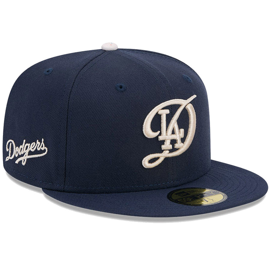 ニューエラ キャップ NEW ERA CAP 59FIFTY オンフィールド MLB City Connect ロサンゼルス ドジャース ネイビー 14521637 左斜め前