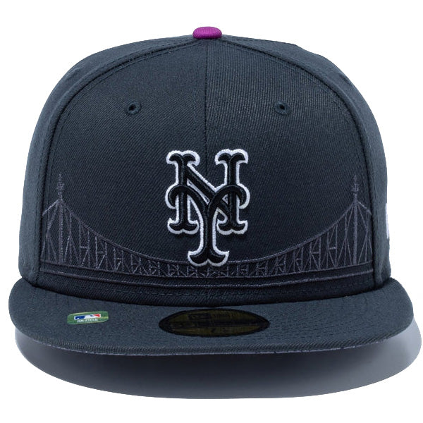 ニューエラ キャップ NEW ERA CAP 59FIFTY オンフィールド MLB City Connect ニューヨーク メッツ チャコールグレー 14521634 正面