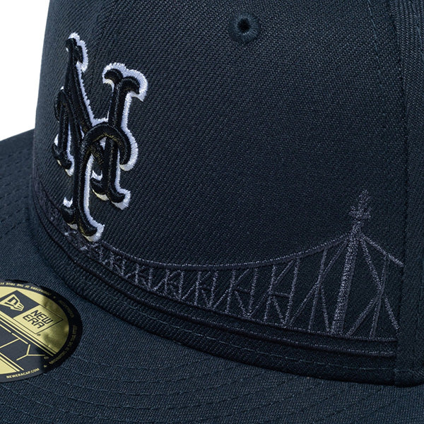 ニューエラ キャップ NEW ERA CAP 59FIFTY オンフィールド MLB City Connect ニューヨーク メッツ チャコールグレー 14521634 フロント 刺繍