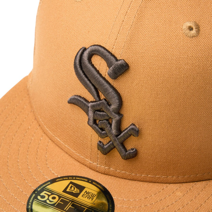 ニューエラ キャップ 帽子 NEW ERA CAP 59FIFTY MLB Duck Canvas ダック キャンバス シカゴ ホワイトソックス ライトブロンズ 14745188 フロントロゴ