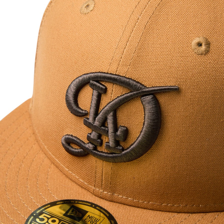ニューエラ キャップ 帽子 NEW ERA CAP 59FIFTY MLB Duck Canvas ダック キャンバス ロサンゼルス ドジャース シティーコネクトロゴ ライトブロンズ 14745175 フロントロゴ