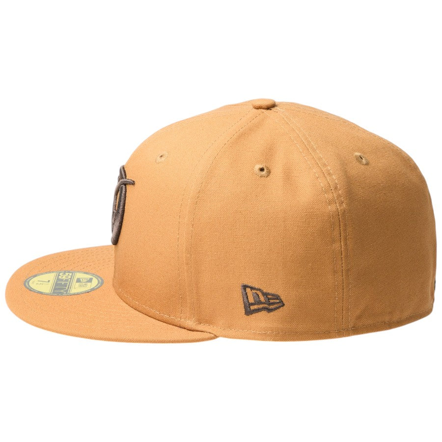 ニューエラ キャップ 帽子 NEW ERA CAP 59FIFTY MLB Duck Canvas ダック キャンバス ロサンゼルス ドジャース シティーコネクトロゴ ライトブロンズ 14745175 左サイド