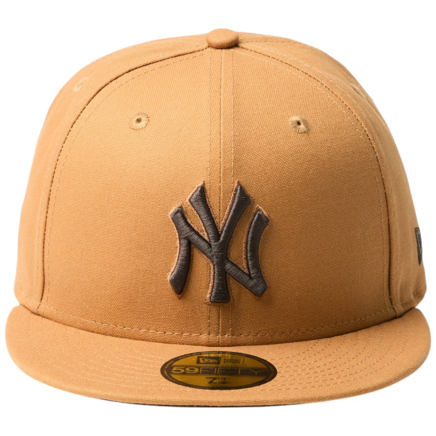 ニューエラ キャップ 帽子 NEW ERA CAP 59FIFTY MLB Duck Canvas ダック キャンバス ニューヨーク ヤンキース ライトブロンズ 14745156 正面