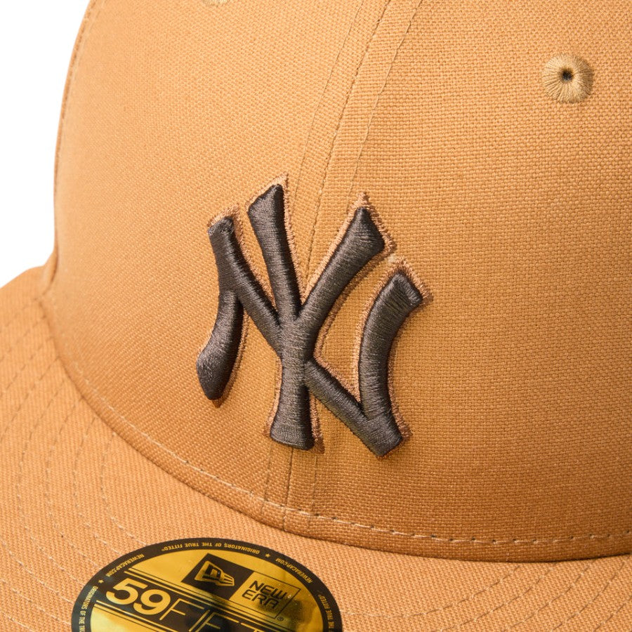 ニューエラ キャップ 帽子 NEW ERA CAP 59FIFTY MLB Duck Canvas ダック キャンバス ニューヨーク ヤンキース ライトブロンズ 14745156 フロントロゴ