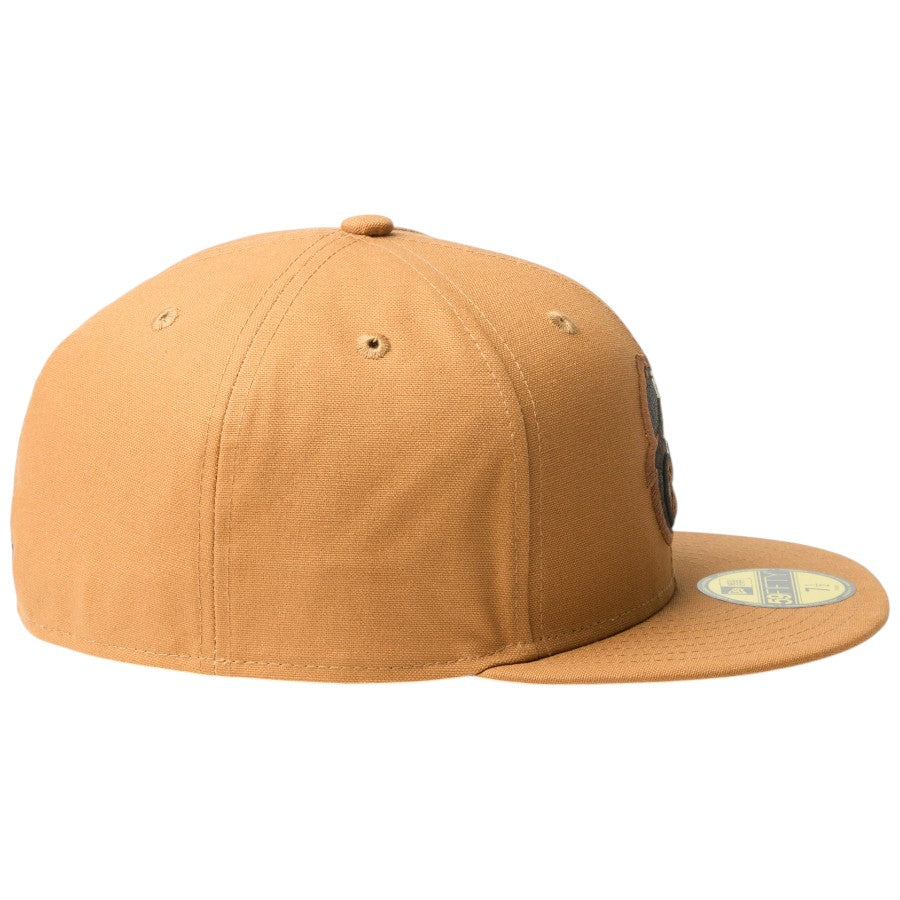 ニューエラ キャップ 帽子 NEW ERA CAP 59FIFTY MLB Duck Canvas ダック キャンバス ボルティモア オリオールズ ライトブロンズ 14745191 右サイド