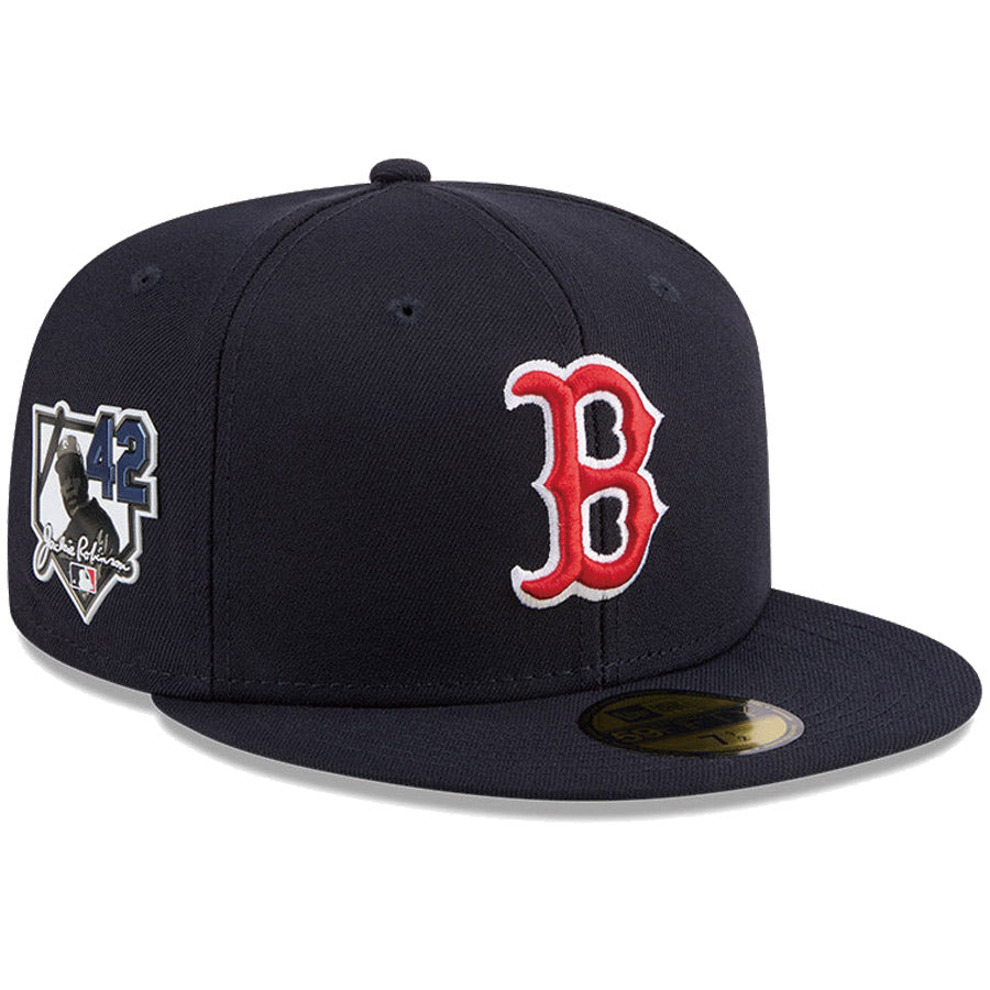 ニューエラ キャップ NEW ERA CAP MLB 59FIFTY Jackie Robinson Day 2026 ボストン レッドソックス ネイビー 14939285 左斜め前