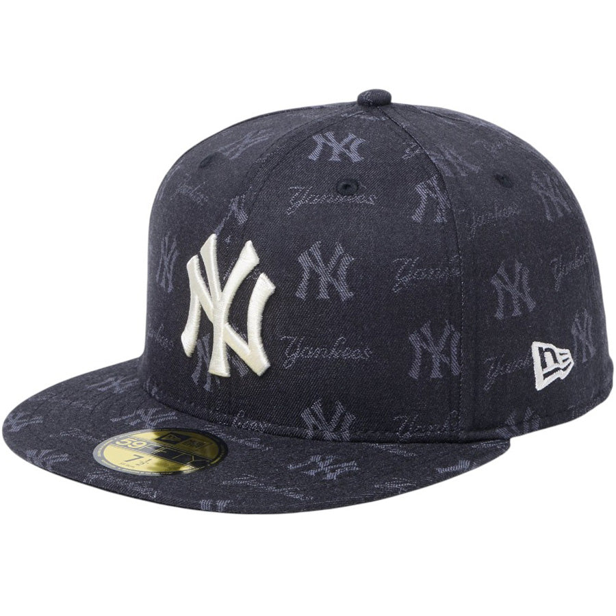 ニューエラ キャップ 帽子 NEW ERA CAP 59FIFTY MLB Jacquard ジャカード ニューヨーク ヤンキース ブラック 14745152 右斜め前