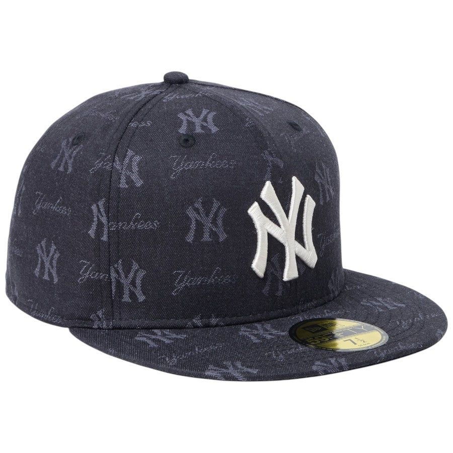 ニューエラ キャップ 帽子 NEW ERA CAP 59FIFTY MLB Jacquard ジャカード ニューヨーク ヤンキース ブラック 14745152 左斜め前
