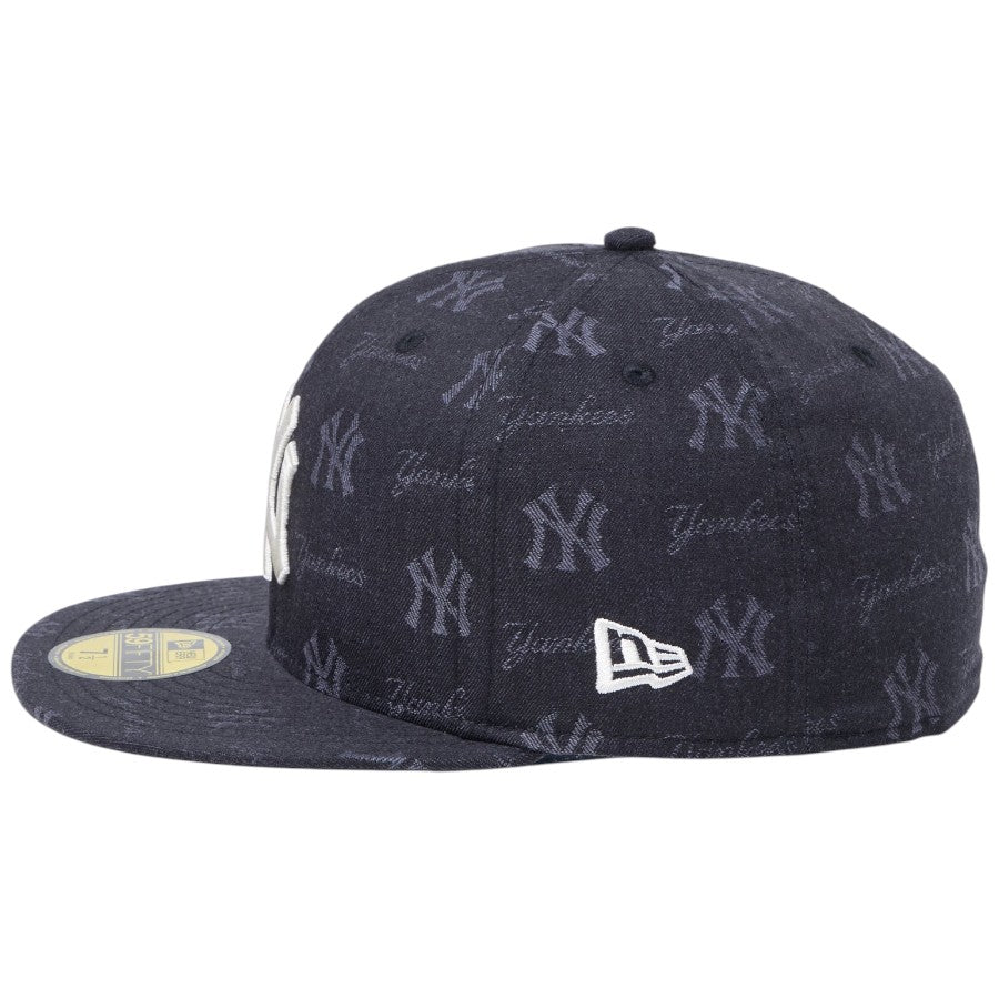 ニューエラ キャップ 帽子 NEW ERA CAP 59FIFTY MLB Jacquard ジャカード ニューヨーク ヤンキース ブラック 14745152 左サイド