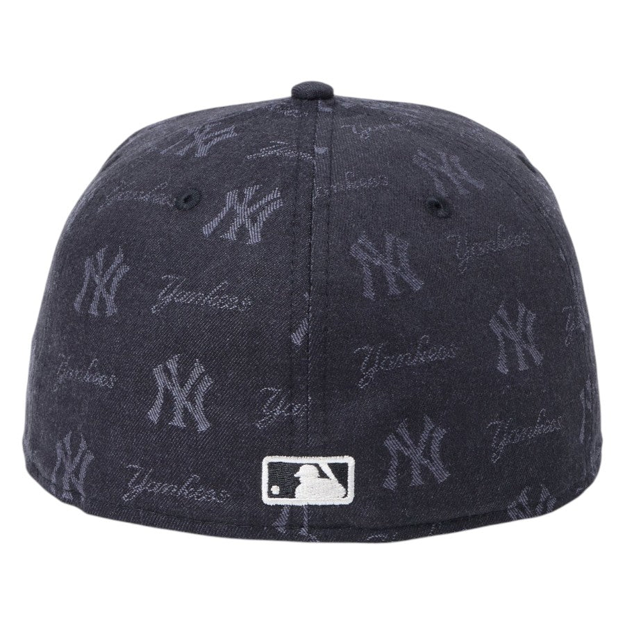 ニューエラ キャップ 帽子 NEW ERA CAP 59FIFTY MLB Jacquard ジャカード ニューヨーク ヤンキース ブラック 14745152 リア