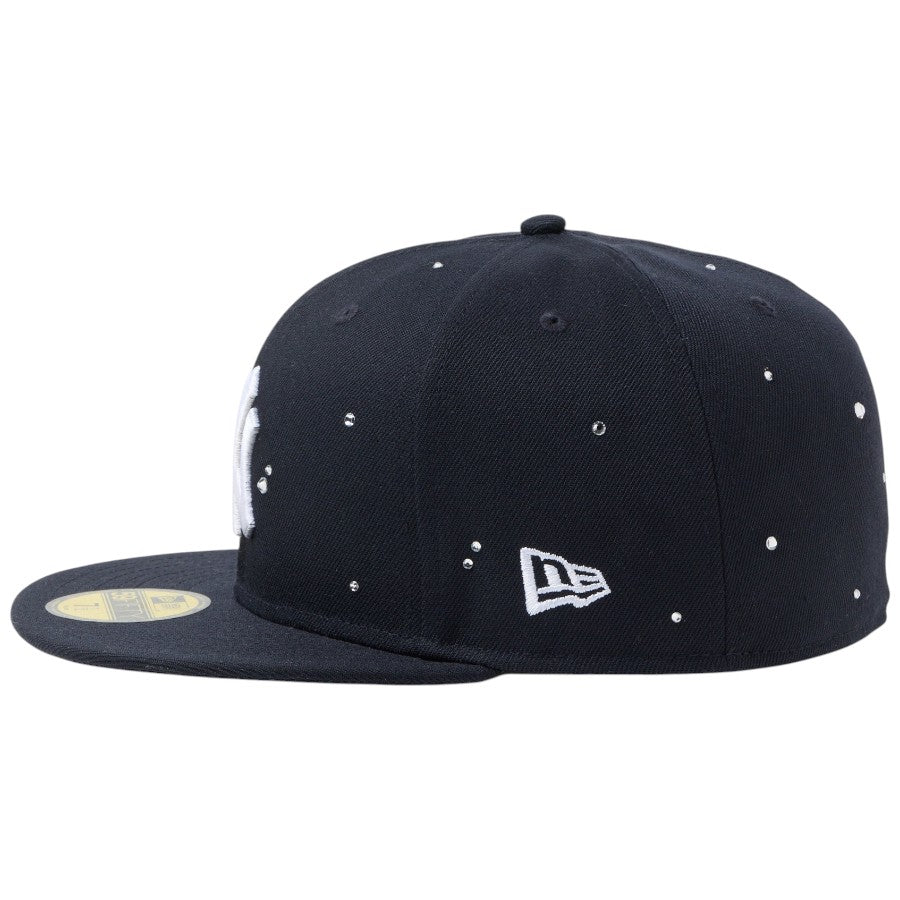 ニューエラ キャップ 帽子 NEW ERA CAP 59FIFTY Night Out ラインストーン ニューヨーク ヤンキース ネイビー 14745150 左サイド