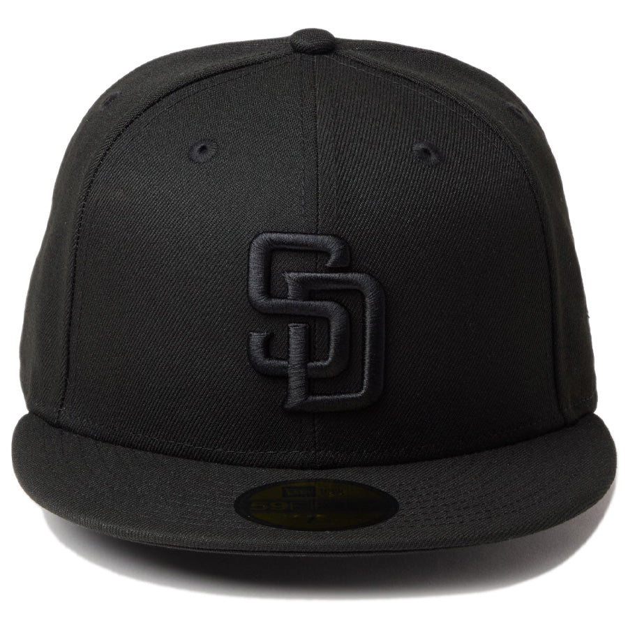 ニューエラ キャップ NEW ERA CAP MLB 59FIFTY サンディエゴ パドレス ブラック ブラック 14942684 正面